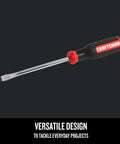 Heavy Duty Slotted Screwdriver With Bi Material Grip And Black Oxide Blade 5 16 By 6 Inch Precision Hand Tool at an angle showing grip design.