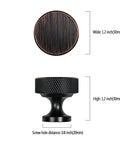 Slick Knurled Grip Cabinet Knobs And Drawer Pulls Finished In Matte Black With A Heavy Duty Zinc Core shown in 1.2 inch size.