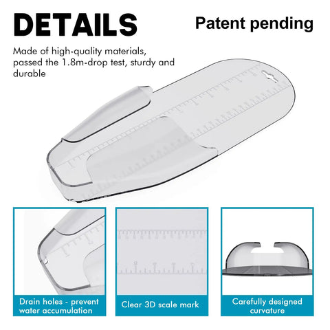 Crappie Measuring Tool Up To 12 Inches Fast Read Without Unhooking Durable Construction Easy To Clean Patent Pending Design Bass Friendly Length Gauge For Catch And Release Fishing, clear plastic detail view