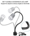 Magnetic LED Work Light 15W 1200LM with flexible gooseneck and base, shown in close-up with 360° adjustable angle arm.