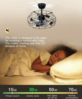 Farmhouse Ceiling Fan With Lights 20 Inch Caged Ceiling Fan Light With Remote Control Reversible Motor Low Profile Flush Mount Industrial Style For Bedroom And Living Room Chill Vibe Ready above sleeping child