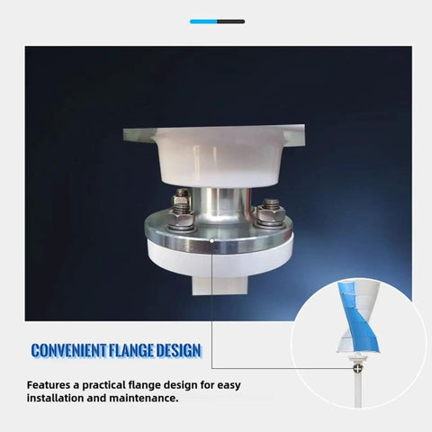 Close-up of the flange design on Big Power 3KW Vertical Axis Wind Turbine Generator Kit With 48V Output, showing mounting bolts.