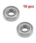 Deep Groove Ball Bearing Shielded 6000Z 10 X 26 X 8mm Metal Silver Tone Pack Of 10 Replacement Bearings in close-up view