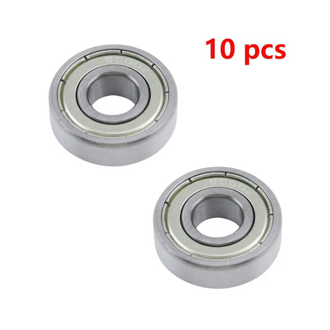 Deep Groove Ball Bearing Shielded 6000Z 10 X 26 X 8mm Metal Silver Tone Pack Of 10 Replacement Bearings in close-up view
