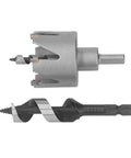 Heavy Duty Door Lock Installation Kit With 6 Blade Carbide Hole Saw For Wood And Metal Includes Auger Bit To Cut Precise Deadbolt Holes In Minutes No Splintering Or Slipping Guaranteed Pro Results, 54mm hole saw and auger bit