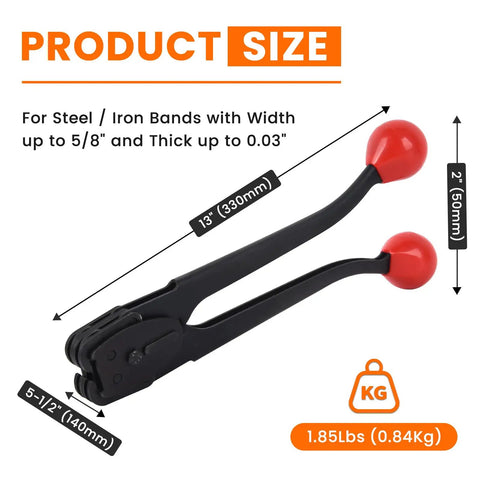 Workhorse Steel Banding Tool And Strapping Sealer Built For Fast Five Eighth Inch Metal Strap Crimping, 13" long.