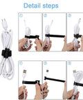 How to use the 60 Pack Reusable Cable Ties 6 Inch Adjustable Cord Straps Wire Organizer Hook Loop Cable Management For Home Office Garage And Outdoor Use DIY Ready Cord Wrangling And Desk Cable Cleanup.