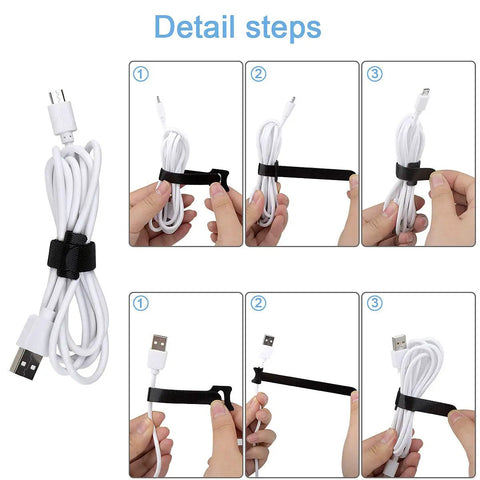 How to use the 60 Pack Reusable Cable Ties 6 Inch Adjustable Cord Straps Wire Organizer Hook Loop Cable Management For Home Office Garage And Outdoor Use DIY Ready Cord Wrangling And Desk Cable Cleanup.