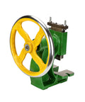 Heavy Duty Arbor Press With Oversized Handwheel For Precision Metal Stamping And Bearing Swapping smooth operator from a side angle view.