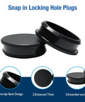 4 Pack Silicone Plugs For 2 Inch Round Holes, 50.6 Mm Fitment, Snap In Locking Design, black silicone plugs with anti-slip feature