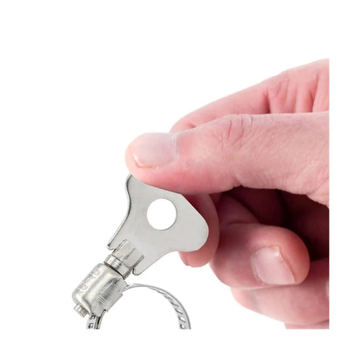 Solid Worm Gear Hose Clips Kit That Adjusts From 8MM To 38MM For Any Plumbing Job Or Car Mechanic Tune Up With Heavy Duty Adjustable Clamps, close-up