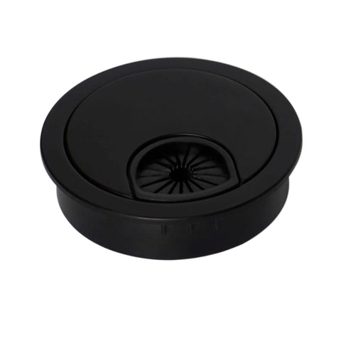 Black 2.5 Inch Plastic Cable Grommet Desk Hole Cover For Wire Management And Cord Organization in workstations, fits 60mm hole
