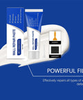Fast No Mess Drywall Repair Kit For Holes And Cracks displayed with putty, scraper, and sandpaper