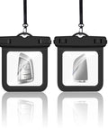 Two Pack Submersible Waterproof Key Fob Case And Small Pouch For Car Keys, transparent view with strap, floating dry wallet holder