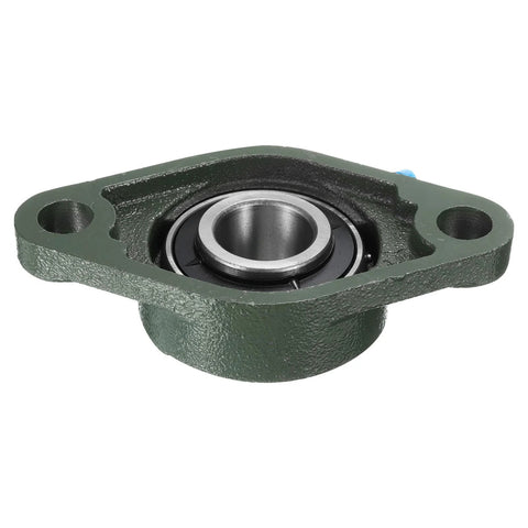 Pillow block bearing by uxcell in green cast-iron housing with 1-1/8 in bore and chrome steel inner race