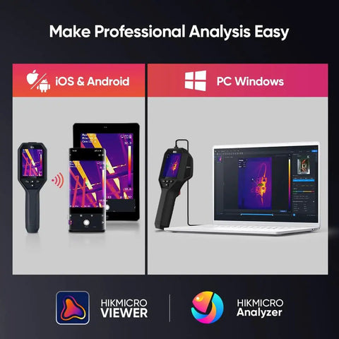 Handheld Thermal Imaging Camera With WiFi, 25Hz Refresh, 160x120 IR Resolution, 3.2 Inch LCD connected to devices and PC