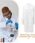 White Mens Lab Coat Doctor Costume, Long Sleeve Medical Uniform For Doctors, Medical Students, And Pharmacists, Pro Grade Clinic Attire
