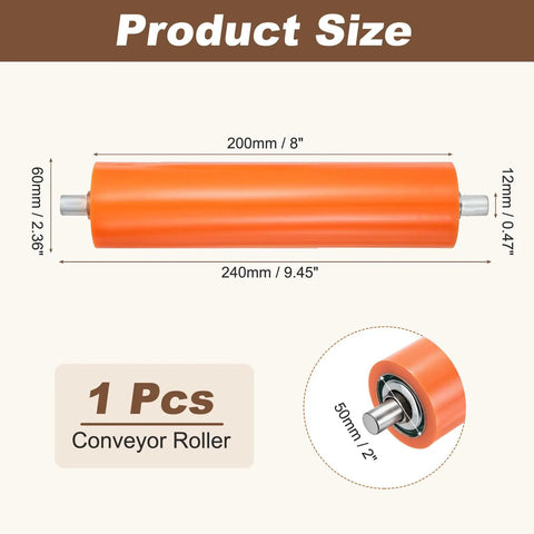 Top Tier Professional Heavy Duty 2.4 Inch Rubber Coated Conveyor Roller Designed For Kayak Loaders And Garage Workbenches Hella Tough Galvanized Steel Transfer Drum size and dimensions