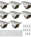 Mini Caster Wheels Set With 16 Screws And Double Sided Adhesive Pads Half Inch Quiet Rolling Non Swivel Casters For Lightweight Furniture Carts