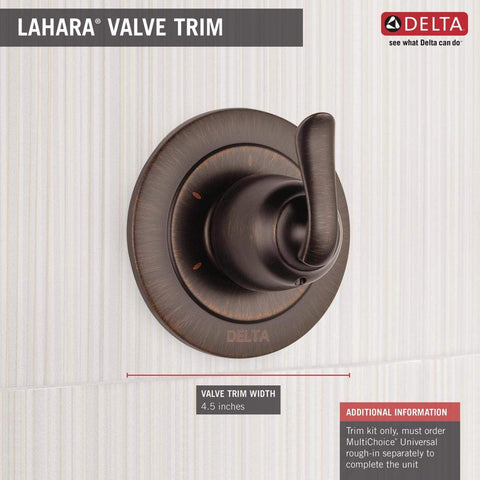 Linden Single Handle Shower Diverter Valve In Venetian Bronze Finish For Custom Shower Upgrades T11894 RB mounted on wall