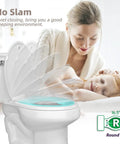 All In One Potty Training Toilet Seat With Built In Toddler Seat Slow Close Magnetic Hinge Fits Adults And Kids Round Aqua Blue