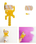 Yellow Corner Paint Roller Brush For Drywall And Door Frames Interior Walls Smooth No Sweat Finishing With Sturdy Grip Handle with foam pad.