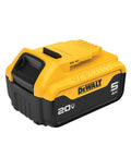 20 Volt Max XR Lithium Ion Battery 5Ah with LED Charge Indicator for tools DCB205 compatible, yellow and black design