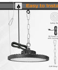 2 Pack UFO LED High Bay Lights for Barn Garage Warehouse Basement Workshop Wet Location 150W 21000LM 6000K with hanging chain
