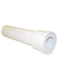 18 Inch Toilet Extension Pipe With Sealed Gasket For Leak Prevention shown in white with sealed gasket