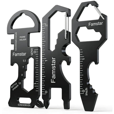 3 Pack Keychain Multi Tool Wrench Ruler Bottle Opener For Men Compact Metal Pocket Gadget For Everyday Carry EDC Gear