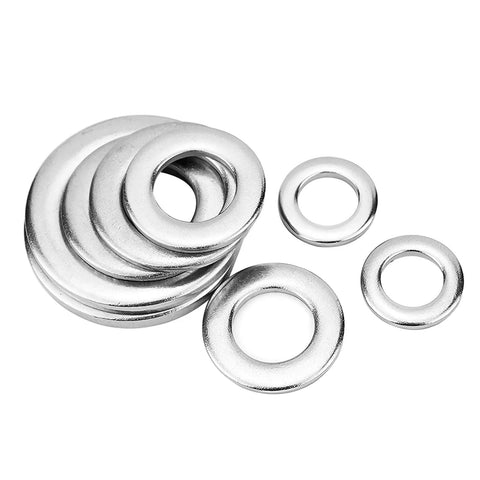 Flat Washers Set 20 Pieces Made From 304 Stainless Steel 18 8 Rust Resistant Hardware For Bolts Ideal For Automotive DIY Projects