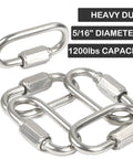 Beefy 30 Pack Quick Link Chain Five Sixteenth Inch Locking Carabiner Links For Porch Swing Hammock And Shade Sail 1200 Lbs Capacity