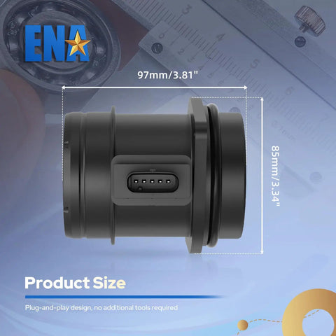 Side view of Mass Air Flow Sensor MAF Replacement For Mini Cooper 2007 2008 2009 2010 2011 1.6L Cooper DOHC SOHC Plug And Play Easy Install