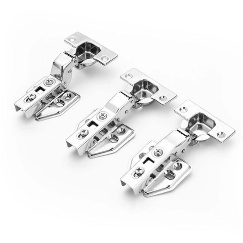 4 Piece Stainless Steel Soft Closing Cabinet Door Hinges With Hydraulic Shock Absorbers on white background