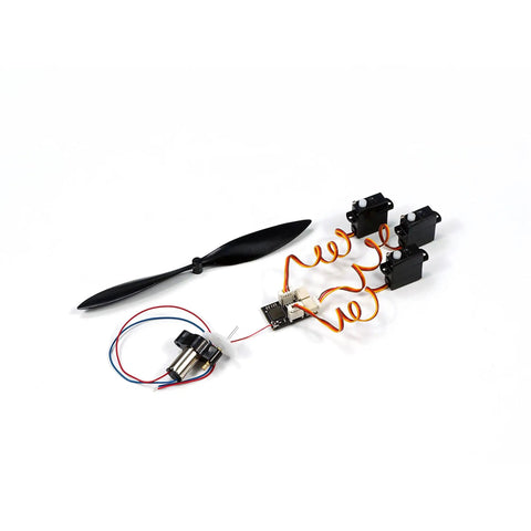 Slick Plug And Play Micro Airplane Power Kit Featuring 7X16Mm Brushed Motor 100Mm Propeller Mini Receiver And Servo For Indoor RC Models No Brainer Smooth Flight Action.