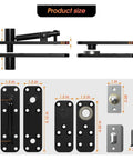 Dimensions and components of Beefy Heavy Duty Invisible Door Hinges For Wooden Secret Doors, Concealed Door Hardware set