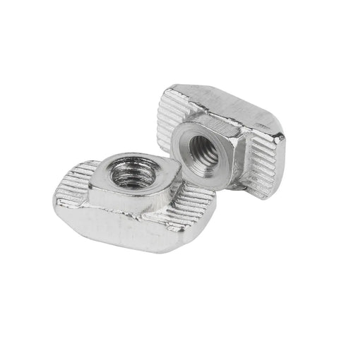 Heavy Duty T Nut Kit For Aluminum Profiles 2020 3030 4040 96 Piece Hammer Head Sliding T Nuts Set M3 M4 M5 M6 M8, nickel plated close-up