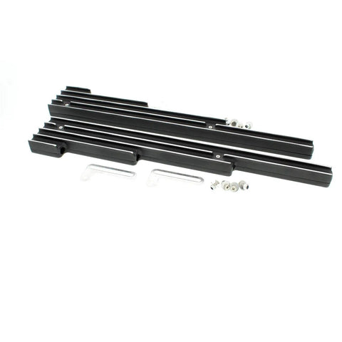 Black Aluminum Finned Universal Wire Management Loom Set Fits Up To 9.5mm Wires With Adjustable L Brackets And Mounting Hardware For Ignition