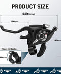 3x7 21 Speed Bike Shifter And Brake Lever Set dimensions including handle length and mounting size in inches
