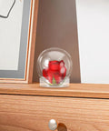 Clear 4 Inch Snow Globe Kit With Fillable Plastic Balls And Screw Cap For Easy Fun Craft Projects And Home Decor on a shelf
