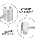 Close-up of Pro Grade Heavy Duty Adjustable Door Hinge Repair Tool With Precision Hinge Adjustment Wrench showing sturdy material.