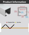 Product information graphic for Heavy Duty Folding Sliding Door Track Kit With Rock Solid Aluminum Rails And Smooth Glide Steel Rollers.