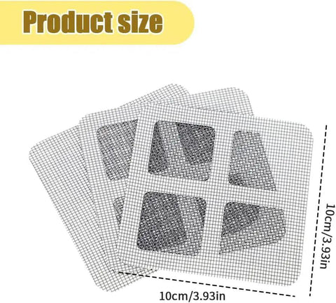 Ditch Stubborn Hair Clogs With These Toss And Go Shower Drain Covers, 10cm square mesh for effective drainage protection.