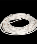 Top-Tier Silicone Foam Round Sealing Strip 10M Long, high temp resistant flexible cord coiled on a black background.