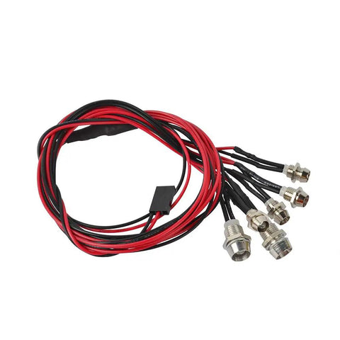 Dope 6 LED RC Car Light Kit With White 5mm Front Headlights Red 3mm Taillights And Yellow Signal Lights cables and connectors