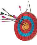 20 Inch 5 Layer Traditional Straw Archery Target Hand Made 4 Inch Thick For Outdoor Shooting Practice With Silk Surface Eco Friendly Arrow Friendly Design Old School Vibe