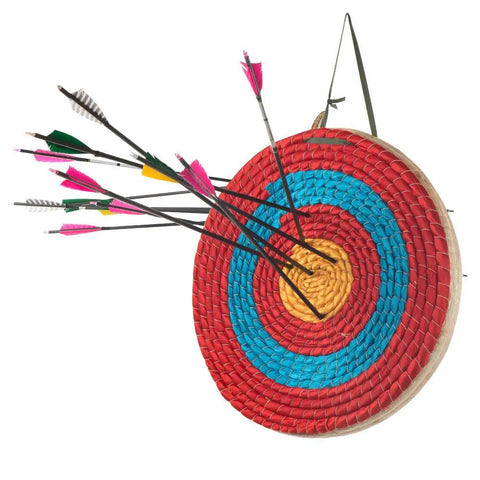 20 Inch 5 Layer Traditional Straw Archery Target Hand Made 4 Inch Thick For Outdoor Shooting Practice With Silk Surface Eco Friendly Arrow Friendly Design Old School Vibe