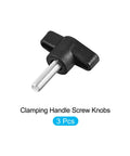 Heavy Duty Clamping Handle Knobs M6x20mm Three Pack With Metal T Shape Grip shown in black 3-pack configuration