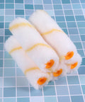 30 Piece Mini Foam Paint Roller Sleeve Refill Set For Interior Walls Doors And Baseboards High Density Texture with orange ends.