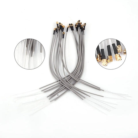Bundle of 2.4GHz Receiver Antenna for Multi-Port Drone RC Systems and Aircraft, gold connectors, durable ABS, 15cm length.